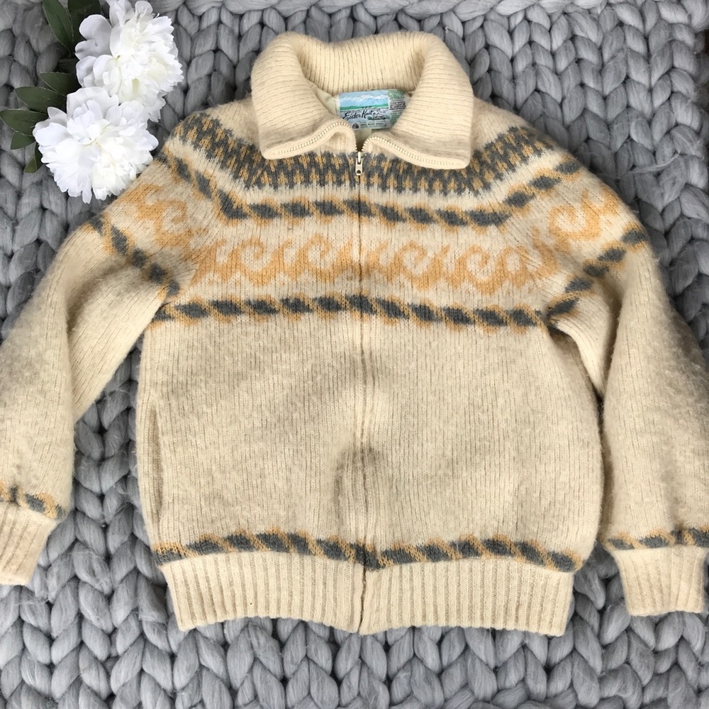 Vintage Icelandic Wool Bomber Jacket